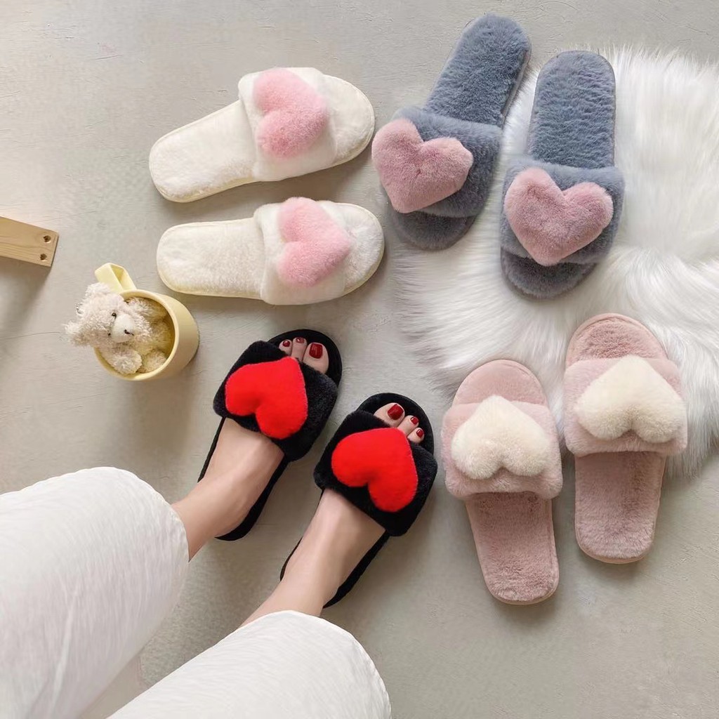 Korean Plush Home Bedroom Slippers Shopee Philippines