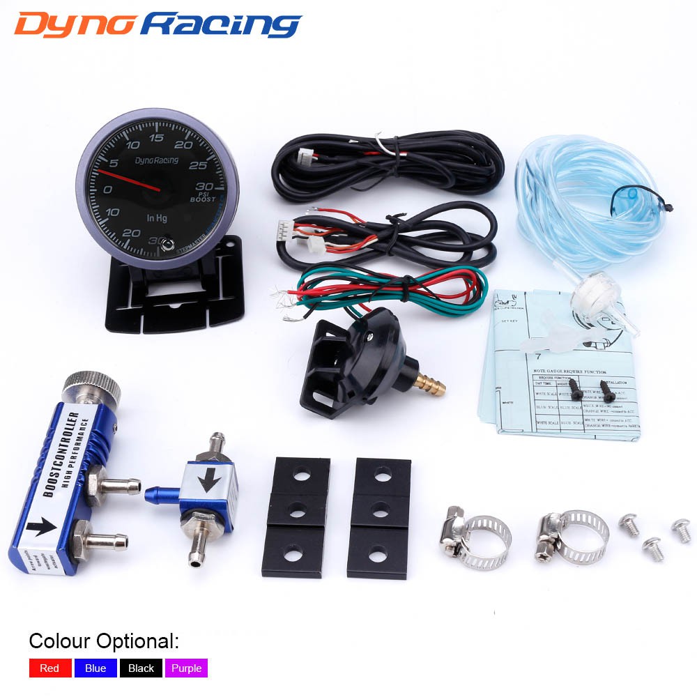 Dynoracing 60MM Car Turbo Boost Gauge 30PSI + Adjustable Turbo Boost ...