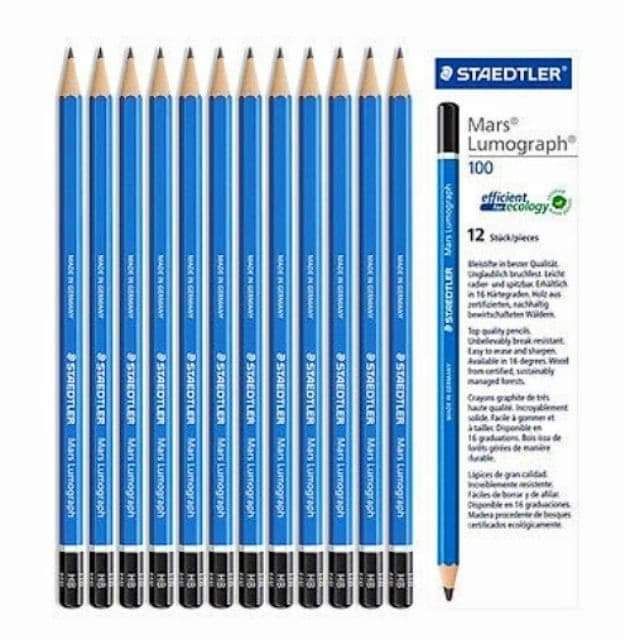 Staedtler Mars Lumograph Pencils 3H 12/Box (100-3H)