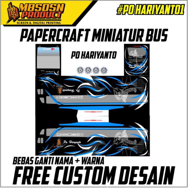 Papercraft Sticker Miniature BUS 30cm Free Design | Shopee Philippines