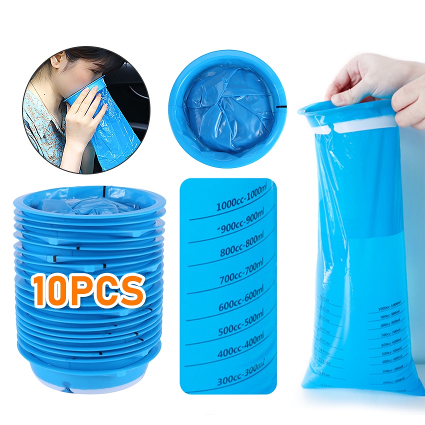 10Pcs Disposable Vomit Bags Sealable Emesis Bags For Travelling Car