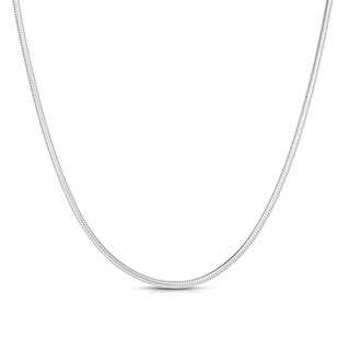 Genuine 925 sterling silver round snake chain necklace, 2MM real