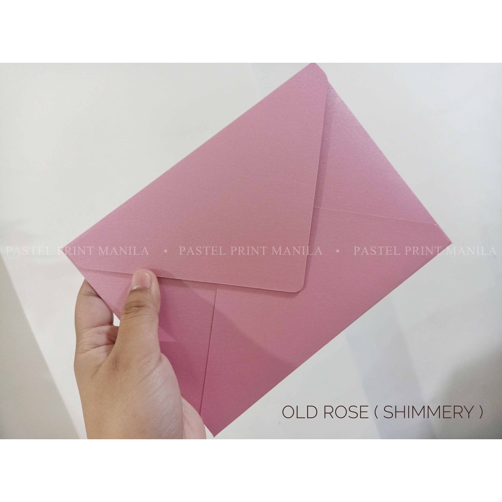 5x7 Old Rose Envelope / Wedding Envelope Baronial (Shimmery) / Wedding