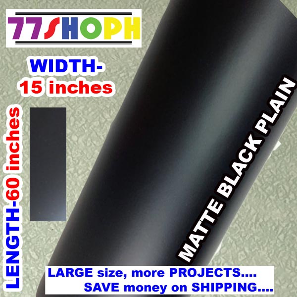 15 inches x 60 inches Matte Black Plain Wrap Vinyl Sticker | Shopee ...