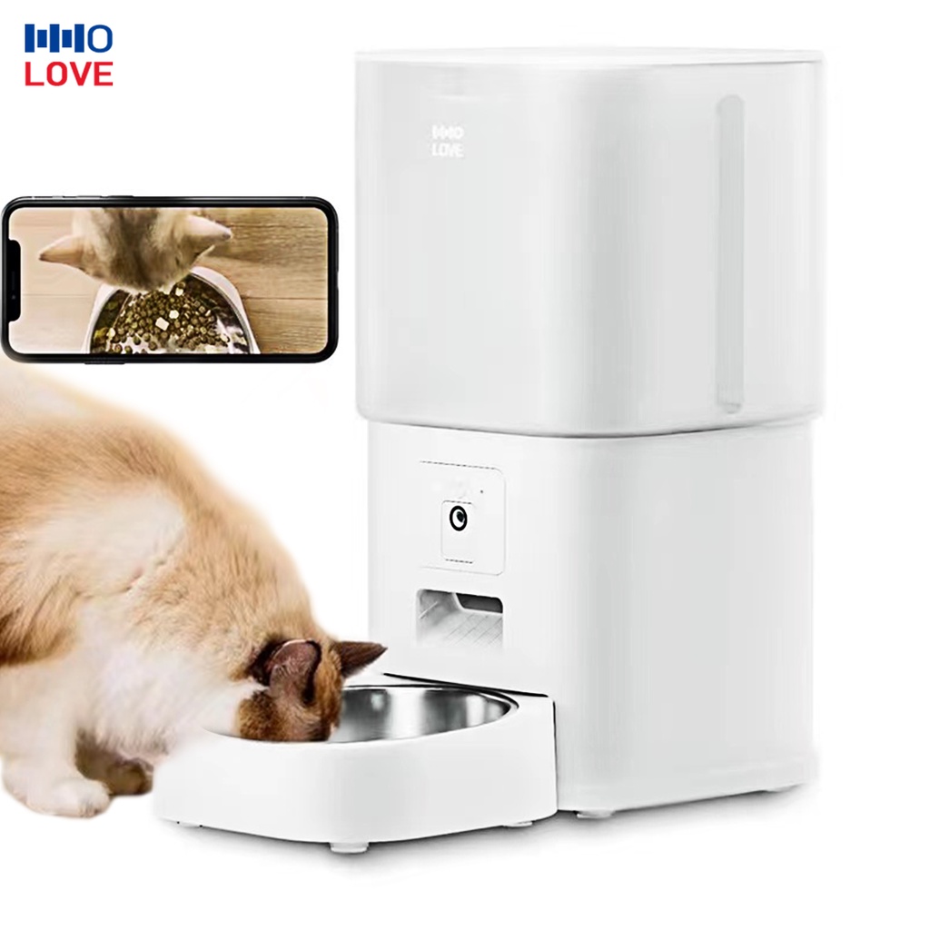 Hholove 6l Smart Wi-fi Pet Feeder With Automatic Camera Visibility Food 