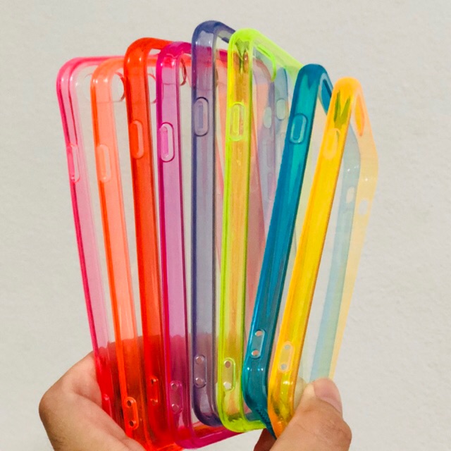 Transparent case, color border, case iphone (C33) | Shopee Philippines