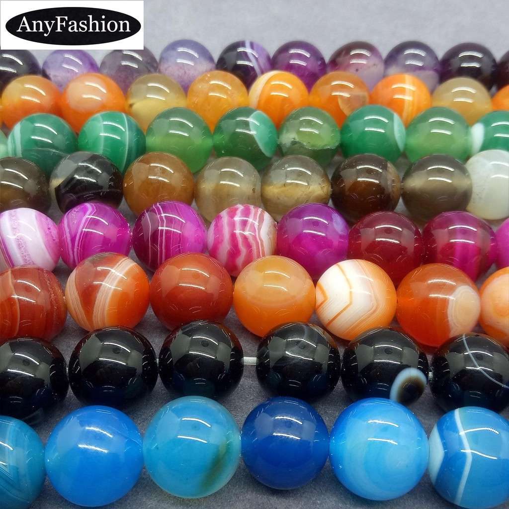 8 colors mora colored stone beads 4-12 mm. Round natural stone, black ...