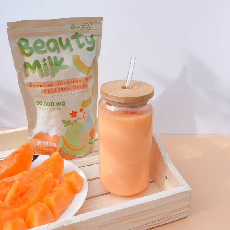 Dear Face Beauty Milk Premium Japanese Melon Collagen Drink Shopee