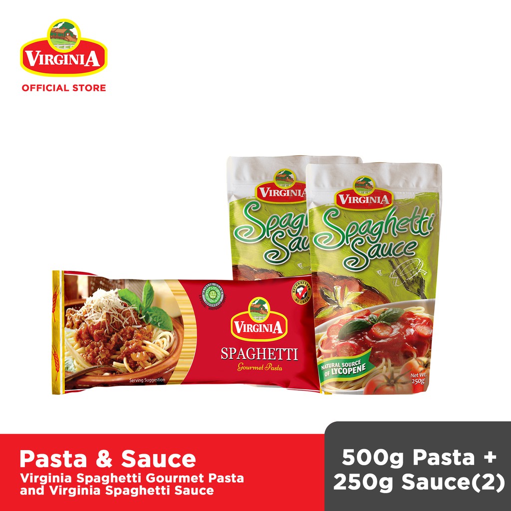 Virginia Spaghetti Pasta 500g and 2pcs Virginia Spaghetti Sauce 250g
