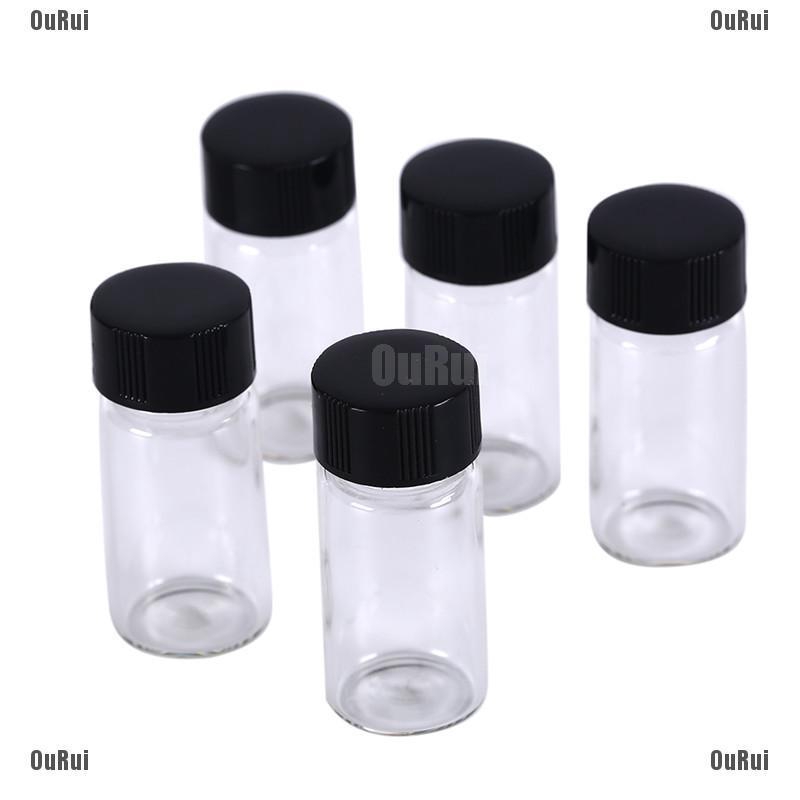 LK 5pcs 5ml small cute lab glass vials bottles clear containers with