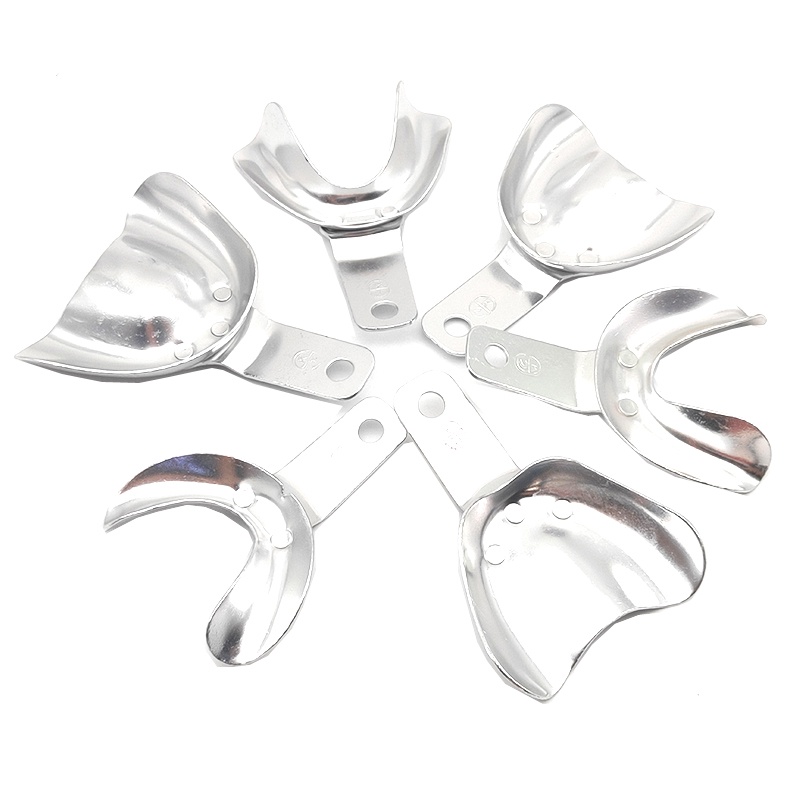 dental edentulous dental trays aluminum alloy perforated impression