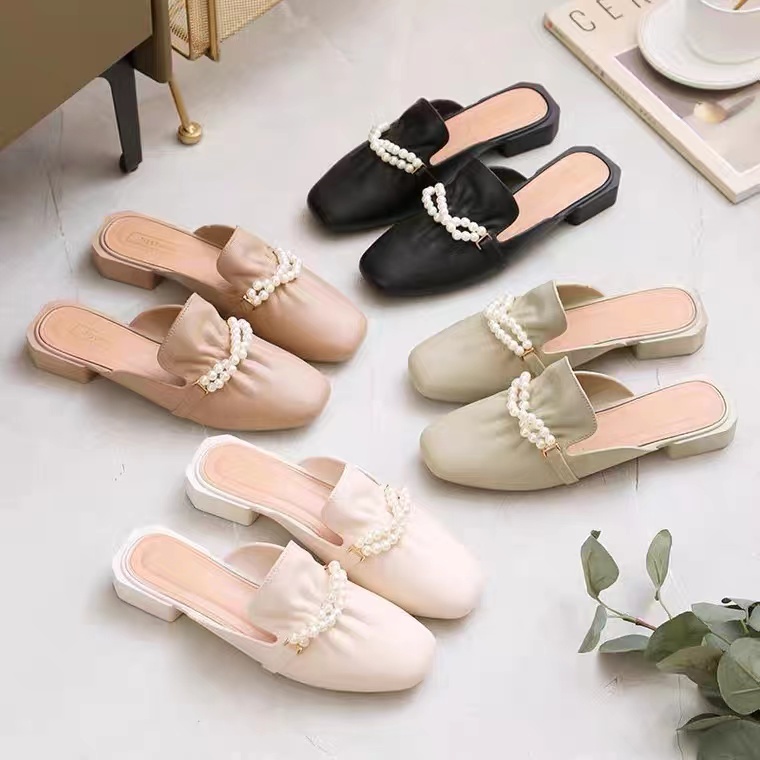 JVF korean sandals for women white pearl #JZ-A03 | Shopee Philippines