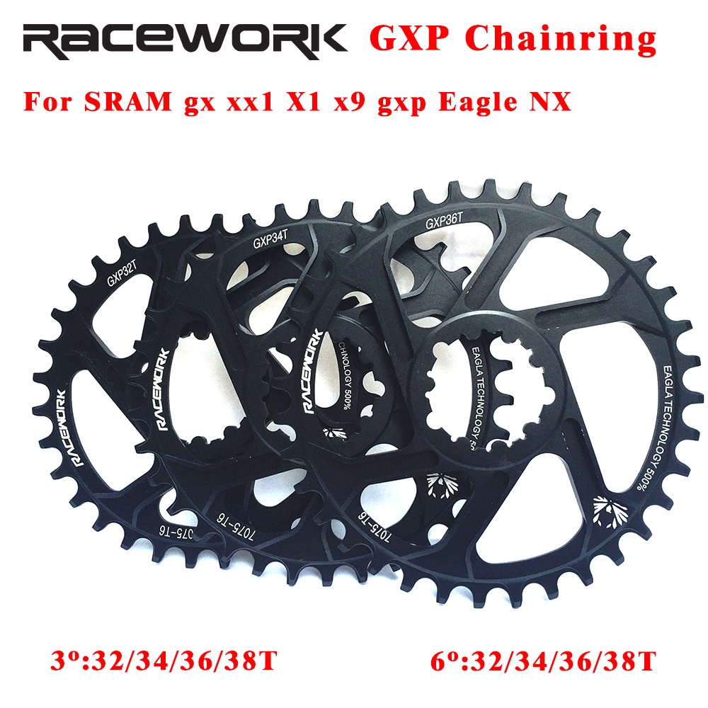RACEWORK MTB Chainring 32T/34T/36T/38T Crown 3mm/6mm Offset