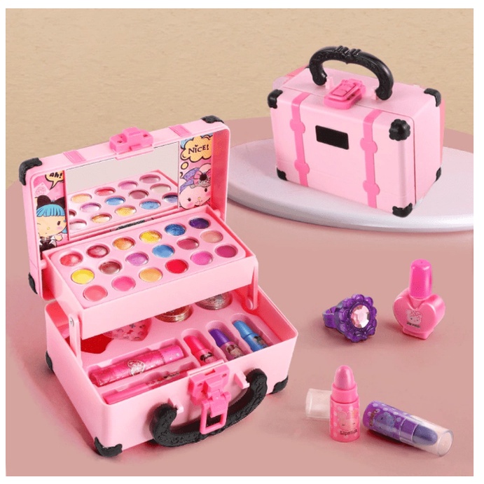 Washable Makeup Set Simulation Cosmetics Kit Kid Princess Pretend Play ...