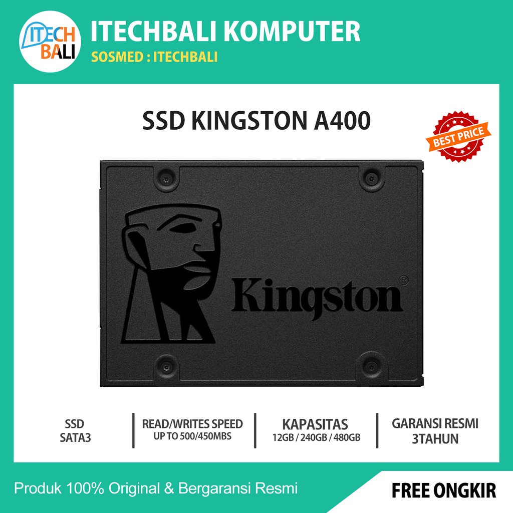 Ssd KINGSTON A400 120 240 480 960GB SATA Official Warranty Shopee
