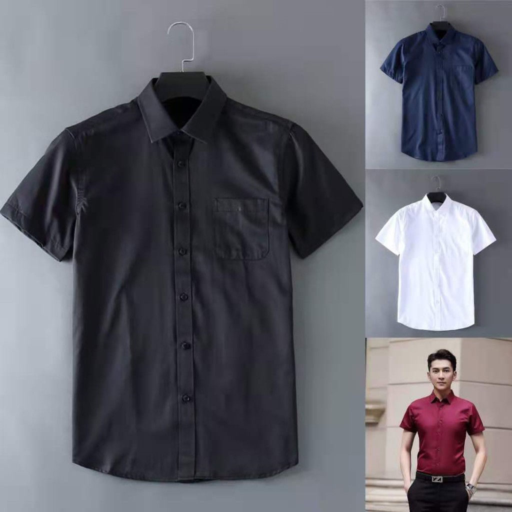 Polo for Men Plain Super Stretchable Cotton Short Sleeve Office Shirt 4