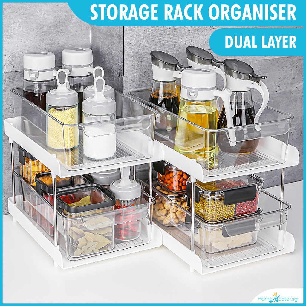 Dual Layer Drawer Storage Rack Organiser | Shopee Philippines
