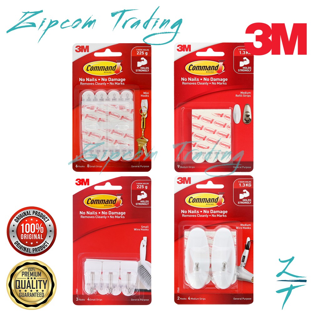 3M Command Wire Hooks (Holds Up To 1.3KG) | Shopee Philippines