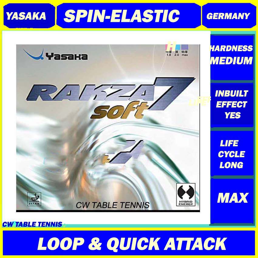YASAKA RAKZA 7 Soft Spin-Elastic Rubber Made in Germany Table Tennis ...