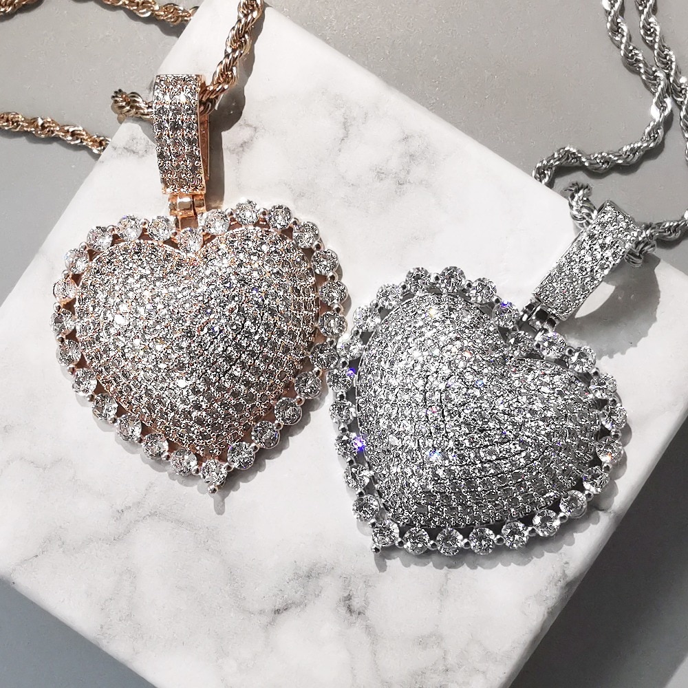 Iced out sales heart pendant