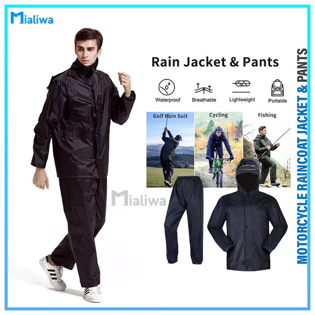 Rain Suit Waterproof Jacket Breathable Rain Coat Pants Adults