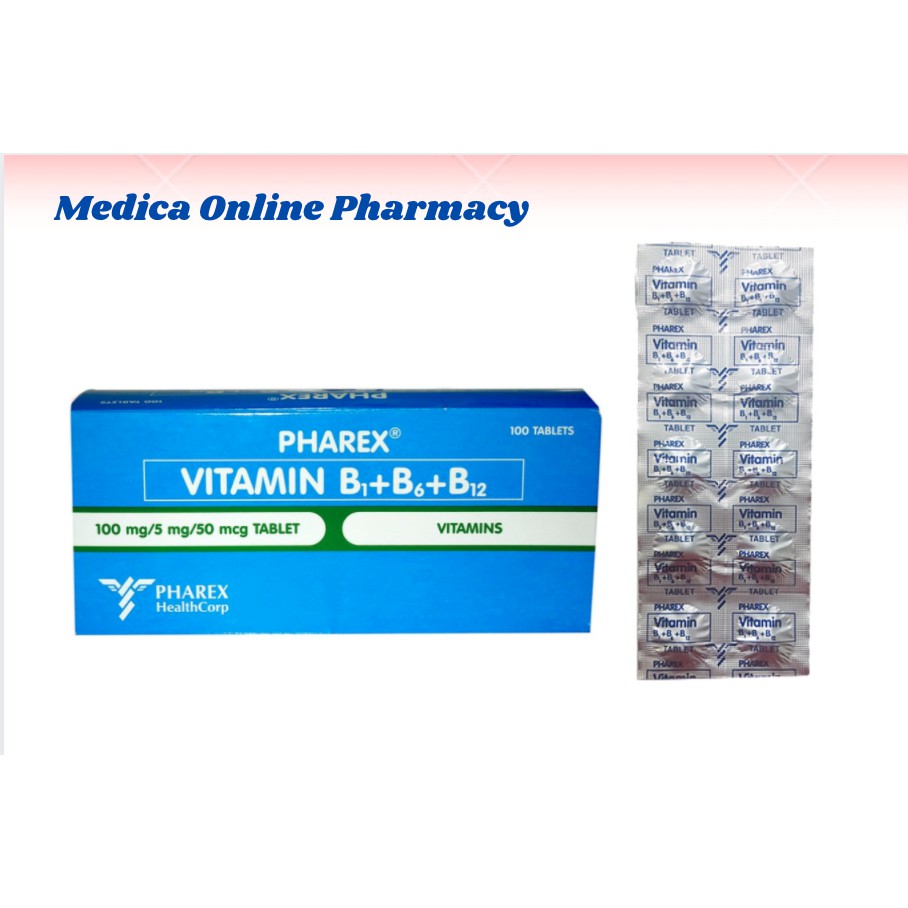 Pharex Vitamin B1+B6+B12 Tablet 1Box (100pcs) Shopee Philippines