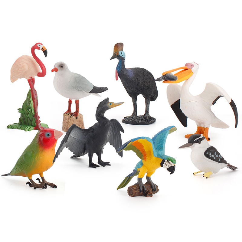 Simulation Solid Wild Animal Bird Model King Kong Parrot Flamingo ...