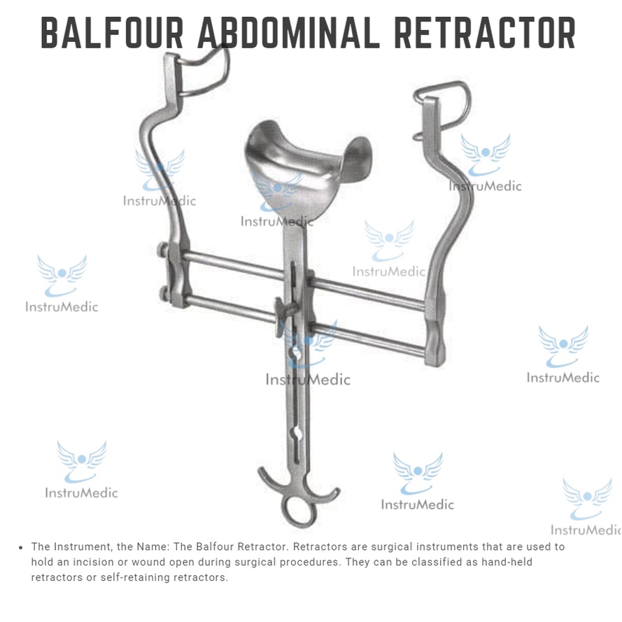 Balfour Abdominal Retractor - Deluxe Quality, Stainless Steel Surgical Instrument For Hysterectomy & Procedures