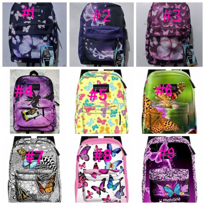 Butterfly jansport backpack hot sale