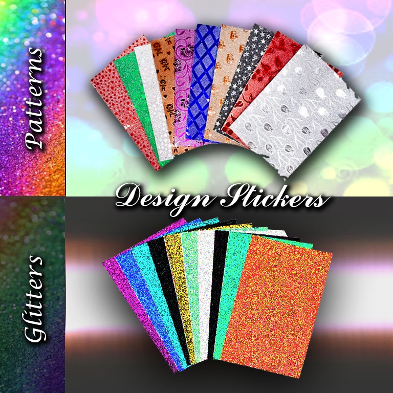 Design Stickers - Glitters / Patterns - Assorted Colors (A5) 10s ...