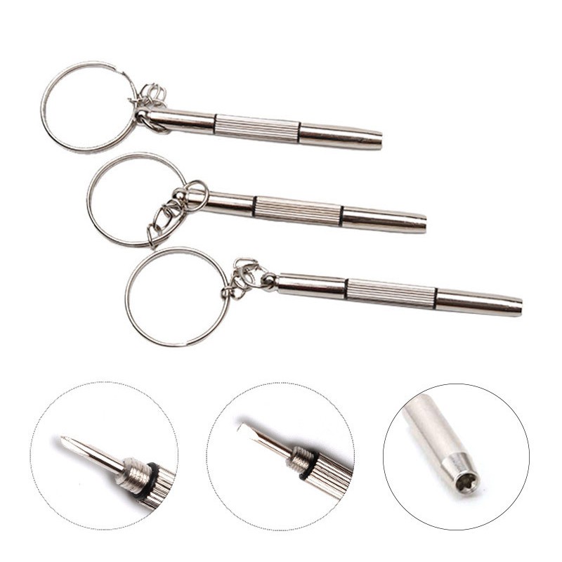 Glasses Repair Kit Repair Tool 3 in 1 Mini Stainless Steel Screwdriver