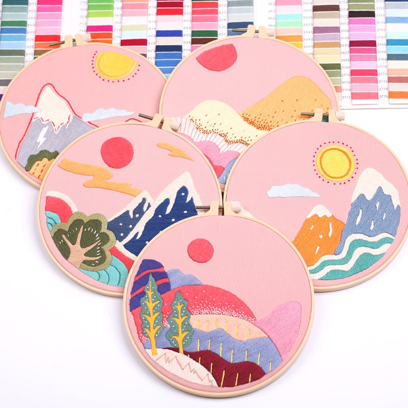 Embroidery Material Kit, Handmade DIY Production, Pink Cloth With ...