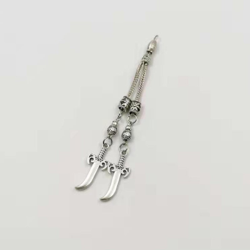 knife Tassel Metal Alloy tasbih part Silver Color Muslim Rosary Pendant