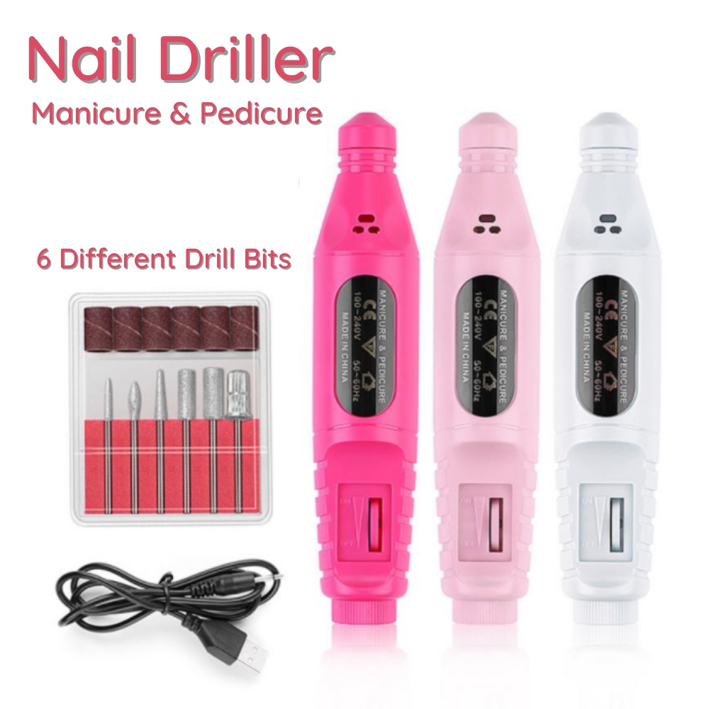 Berfly | ProfessionalNail Art Driller Kit Electric File Buffer Bits for ...