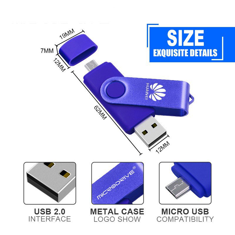 Flash Drive 2TB Pendrive Huawei OTG 3 in 1 USB+Micro+Typec For Android