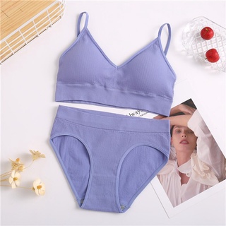 Take Talk Women Padded Bra Panties Set Soft Backless Tops Wireless