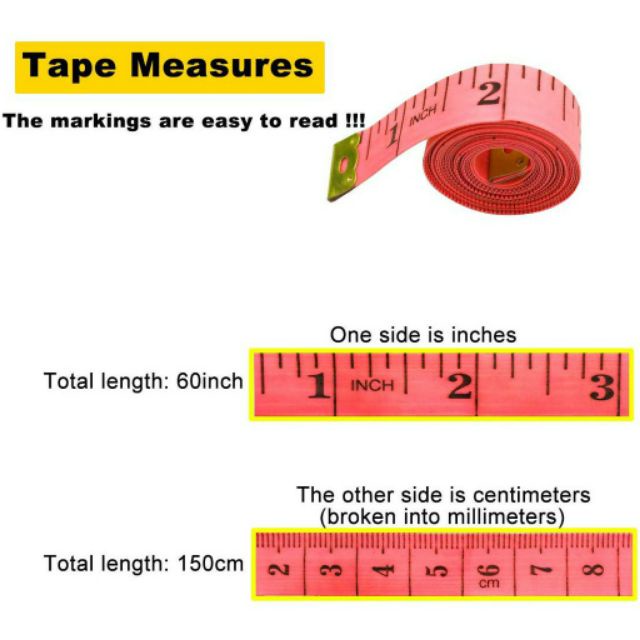 Tailor tape deals measure inches