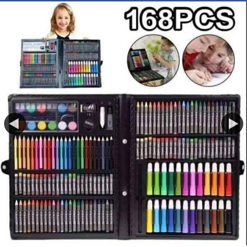 168Pcs Sets Kids Super Mega Art Coloring Set Crayons Oil Pastels Color  Pencils For Student Drawing & Painting