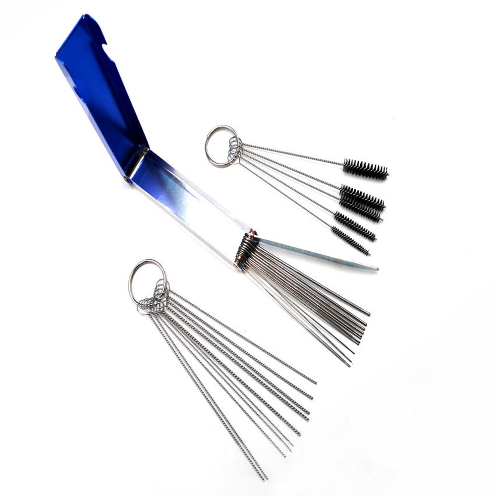 Carb Cleaning Brushes Needles Carburetor Carbon Dirt Jet Cleaner Tool Kit 60x Cleaning Needles With 30x Brushes H 360265