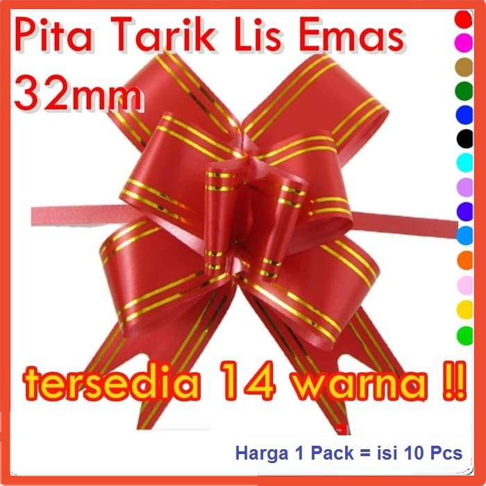 1 Pack Of 10pcs Gold Stripe Drawstring Ribbon For Gift Decoration ...
