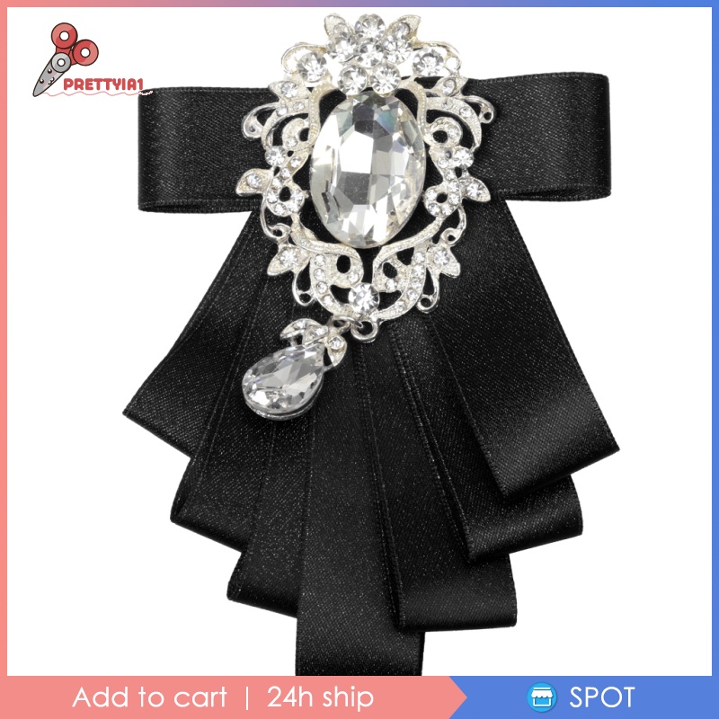 Men's Bridegroom tie Wedding Ribbon Diamand Neckwear Black | Shopee ...