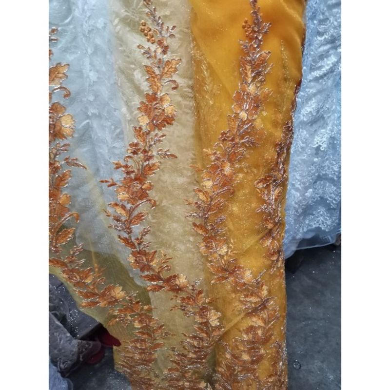 LACE FABRICS FOR GOWN (PINYA, VINES AND SCALOP, 3D DESIGN) Sold per ...