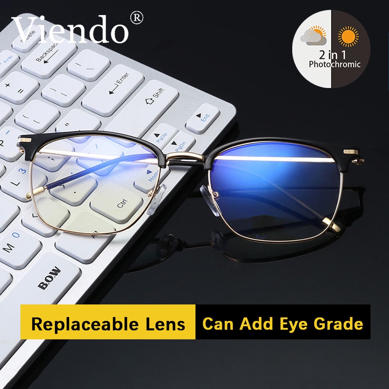 Viendo Photochromic Anti Radiaiton Eyeglasses For Women Men Sun ...