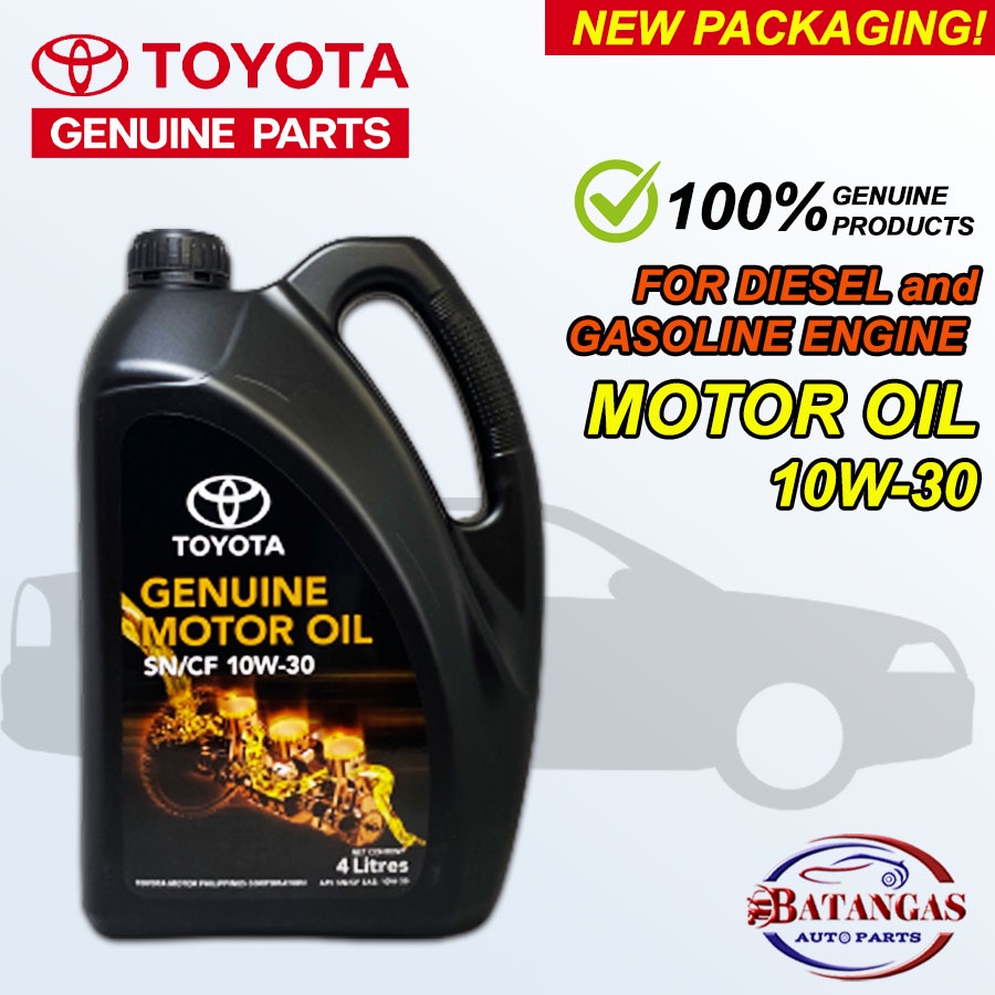 ORIGINAL TOYOTA MOTOR OIL SEMI-SYNTHETIC 10W-30 For Gasoline and Diesel ...