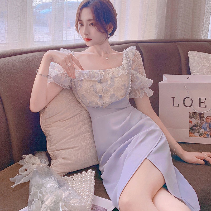 Floral sling dress women's summer strappy backless design super fairy dress