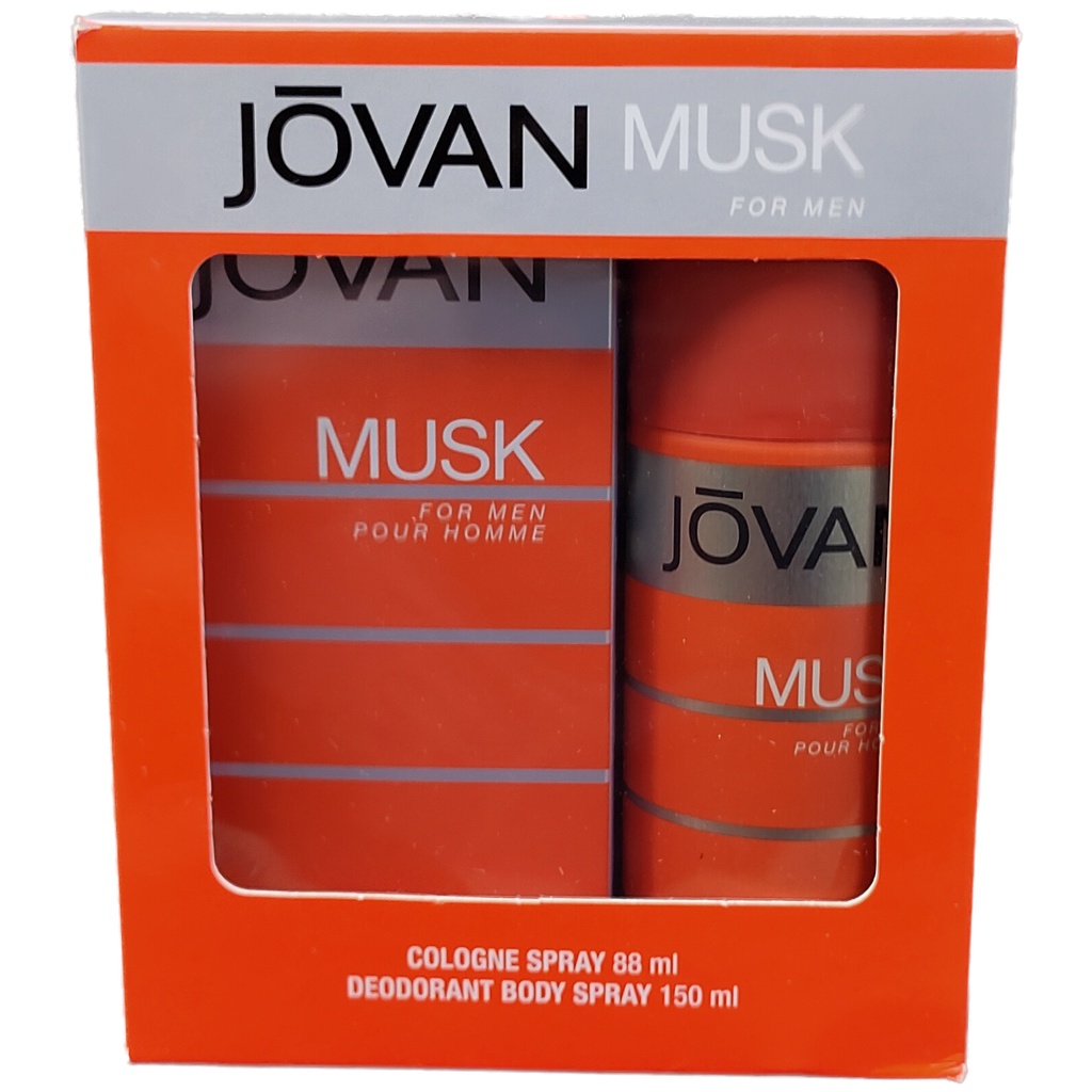 SALE Jovan Musk For Men Cologne Spray 88ml + Deodorant Body Spray 150ml