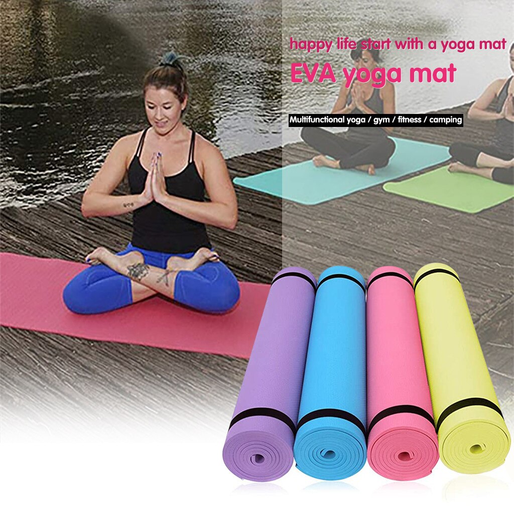 New 4MM EVA Thick Durable Yoga Mat Non-slip Exercise Fitness Pad