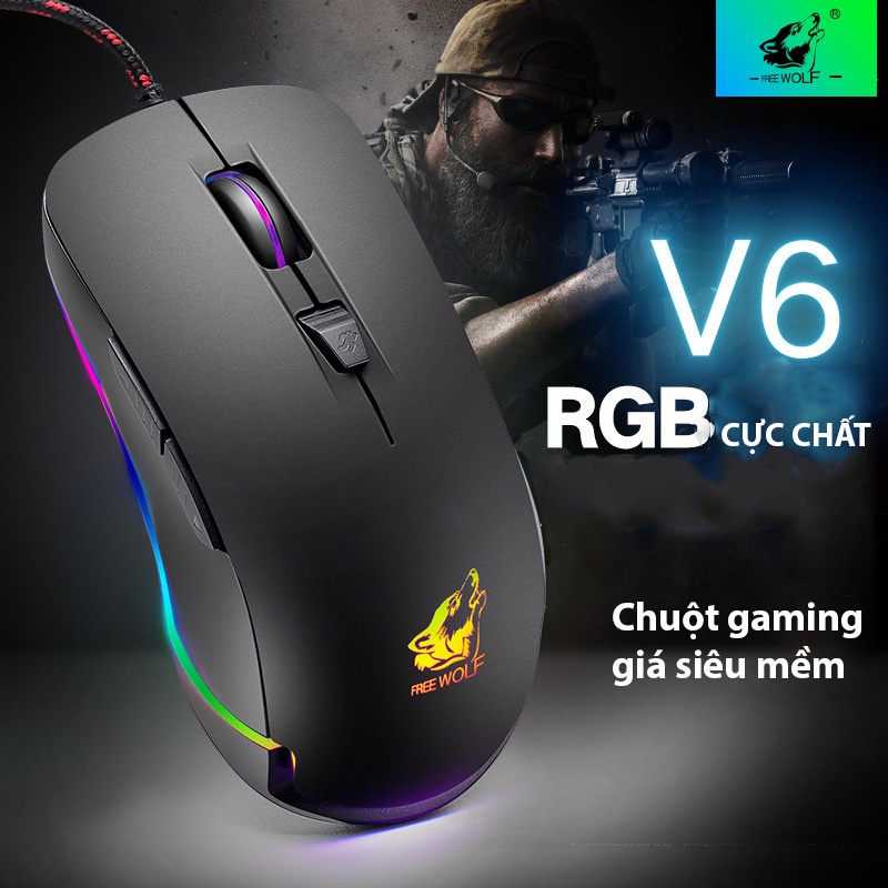 Free WOLF V6 Premium Led RGB GAMING MOUSE, Many Different Led Modes ...