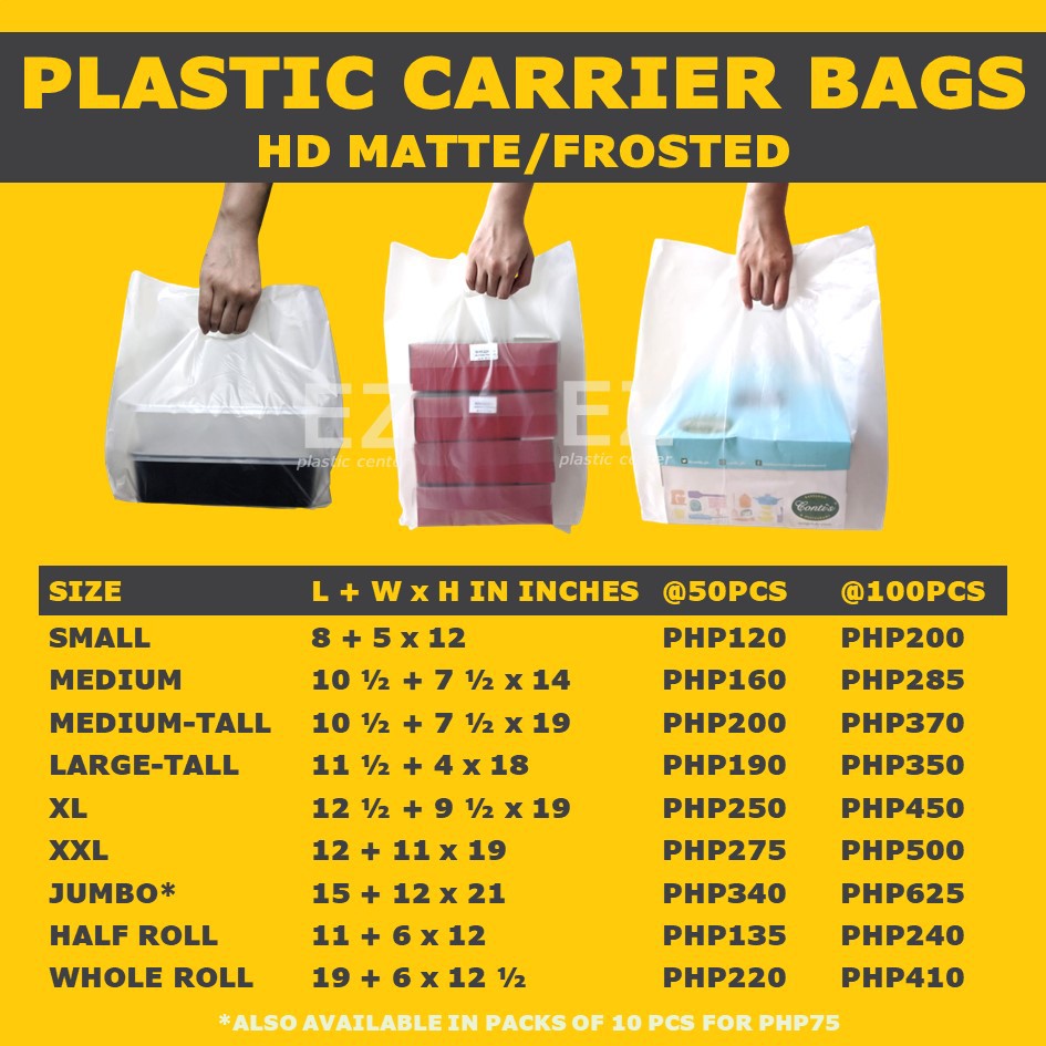 Plastic Carrier Bags with Handle For Pastry Box and Food Trays
