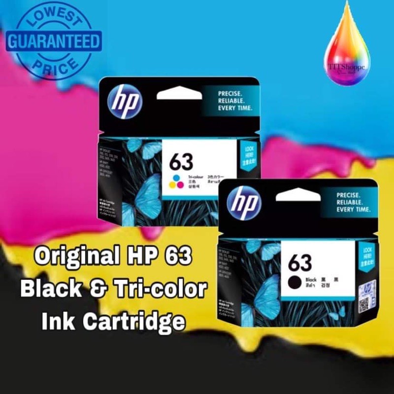 Genuine HP 63 Black or Tri-color Ink Cartridge | Shopee Philippines